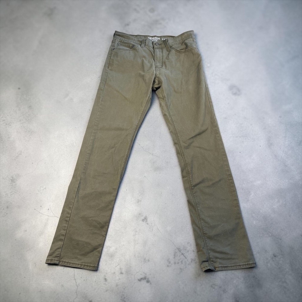Denizen From Levi's 208 Olive Green Regular Taper Stretch Jeans Men's 30x30